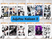 Load image into Gallery viewer, Curse Sorcerers 2 Anime Manga Panel 16oz Frosted Glass Cup/ Stainless Steel Can
