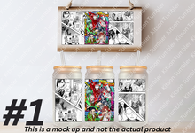 Load image into Gallery viewer, Alien Yokai High Schooler Anime Manga Panel 16oz Frosted Glass Cup
