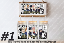 Load image into Gallery viewer, Curse Sorcerers 2 Anime Manga Panel 16oz Frosted Glass Cup/ Stainless Steel Can
