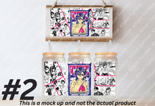 Load image into Gallery viewer, Alien Yokai High Schooler Anime Manga Panel 16oz Frosted Glass Cup
