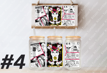 Load image into Gallery viewer, Alien Yokai High Schooler Anime Manga Panel 16oz Frosted Glass Cup
