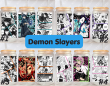 Load image into Gallery viewer, Slayer Breathing Pillar Anime Manga Panel 16oz Frosted Glass Cup
