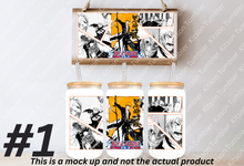 Load image into Gallery viewer, Soul Reaper Shinigami Anime Manga Panel 16oz Frosted Glass Cup / Stainless Steel Can
