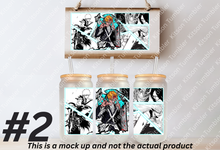 Load image into Gallery viewer, Soul Reaper Shinigami Anime Manga Panel 16oz Frosted Glass Cup / Stainless Steel Can
