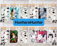 Load image into Gallery viewer, Hunter HXH Anime Manga 16oz Frosted Glass Cup/ Stainless Steel Can Panel
