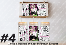Load image into Gallery viewer, Slayer Breathing Pillar Anime Manga Panel 16oz Frosted Glass Cup
