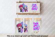 Load image into Gallery viewer, Jinx Game 16oz Frosted Glass Cup / Stainless Steel Can
