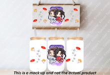 Load image into Gallery viewer, Heaven Blessing BL Romance Anime 16oz Frosted Glass Cup / Stainless Steel Can
