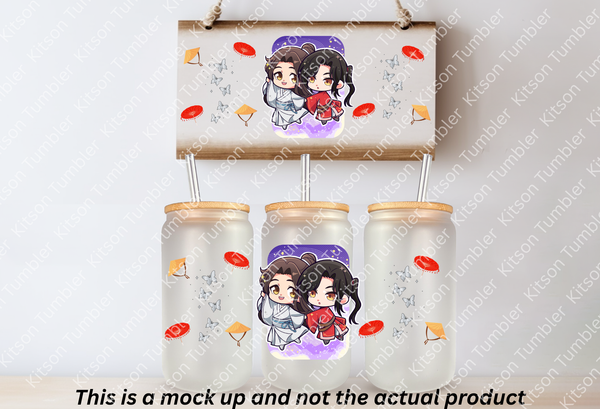 Heaven Blessing BL Romance Anime 16oz Frosted Glass Cup / Stainless Steel Can