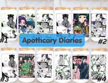 Load image into Gallery viewer, Apothecary Mao Jin Anime Manga Panel 16oz Frosted Glass Cup/ Stainless Steel Cup
