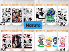 Load image into Gallery viewer, Ninja Anime Manga Panel 16oz Frosted Glass Cup / Stainless Steel Can
