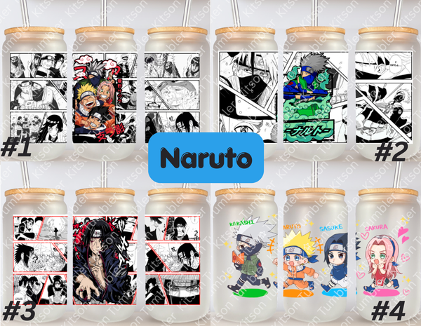 Ninja Anime Manga Panel 16oz Frosted Glass Cup / Stainless Steel Can