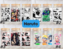 Load image into Gallery viewer, Ninja Anime Manga Panel 16oz Frosted Glass Cup / Stainless Steel Can
