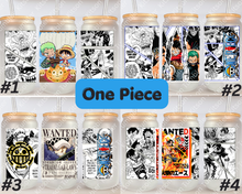 Load image into Gallery viewer, King of the Pirates Piece Anime Manga 16oz Frosted Glass Cup
