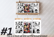 Load image into Gallery viewer, Ninja Anime Manga Panel 16oz Frosted Glass Cup / Stainless Steel Can
