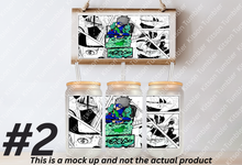Load image into Gallery viewer, Ninja Anime Manga Panel 16oz Frosted Glass Cup / Stainless Steel Can
