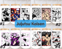 Load image into Gallery viewer, Curse Sorcerers 1 Anime Manga Panel 16oz Frosted Glass Cup / Stainless Steel

