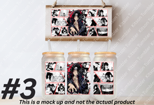 Load image into Gallery viewer, Ninja Anime Manga Panel 16oz Frosted Glass Cup / Stainless Steel Can
