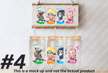 Load image into Gallery viewer, Ninja Anime Manga Panel 16oz Frosted Glass Cup / Stainless Steel Can
