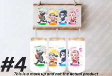 Load image into Gallery viewer, Ninja Anime Manga Panel 16oz Frosted Glass Cup / Stainless Steel Can
