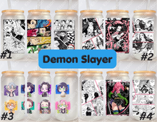 Load image into Gallery viewer, Slayer Breathing Style Anime Manga Panel 16oz Frosted Glass Cup / Stainless Steel Can
