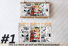 Load image into Gallery viewer, Dragon Fighter Anime Manga Panel 16oz Frosted Glass Cup
