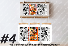 Load image into Gallery viewer, King of the Pirates Piece Anime Manga 16oz Frosted Glass Cup / Stainless Steel Can Panel
