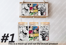 Load image into Gallery viewer, Slayer Breathing Style Anime Manga Panel 16oz Frosted Glass Cup / Stainless Steel Can
