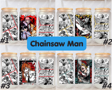 Load image into Gallery viewer, Chainsaw Devil Hunter Anime Manga 16oz Frosted Glass Cup / Stainless Steel Can Panel
