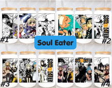 Load image into Gallery viewer, Soul Meister Scythe Anime Manga Panel 16oz Frosted Glass Cup/ Stainless Steel Can
