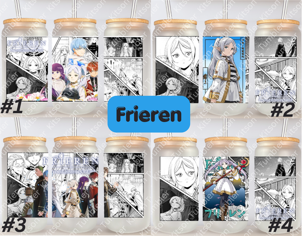 Sorcery Journey Elf Hero Anime Manga Panel 16oz Frosted Glass Cup / Stainless Steel Can