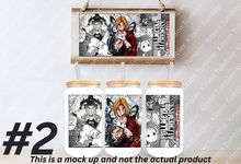 Load image into Gallery viewer, FMA Alchemist Anime Manga Panel 16oz Frosted Glass Cup / Stainless Steel Can
