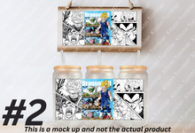 Load image into Gallery viewer, Dragon Fighter Anime Manga Panel 16oz Frosted Glass Cup
