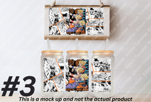 Load image into Gallery viewer, Dragon Fighter Anime Manga Panel 16oz Frosted Glass Cup
