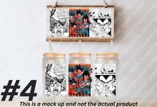 Load image into Gallery viewer, Dragon Fighter Anime Manga Panel 16oz Frosted Glass Cup

