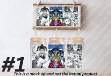 Load image into Gallery viewer, FMA Alchemist Anime Manga Panel 16oz Frosted Glass Cup / Stainless Steel Can
