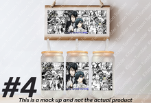 Load image into Gallery viewer, Black Butler Sebas / Ciel Anime Manga Panel 16oz Frosted Glass Cup/ Stainless Steel Can
