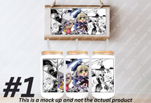 Load image into Gallery viewer, Soul Meister Scythe Anime Manga Panel 16oz Frosted Glass Cup/ Stainless Steel Can
