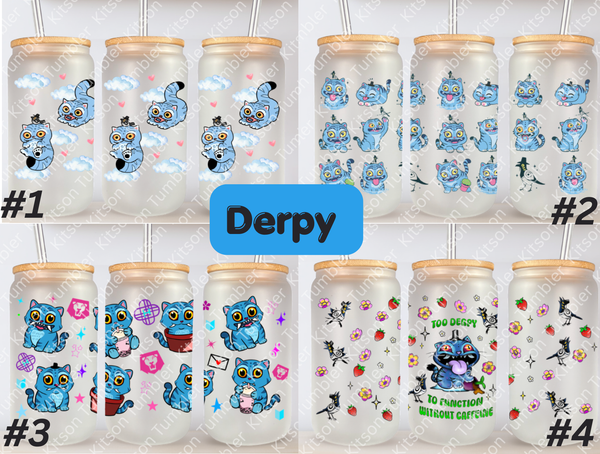 KPDH Derpy Tiger 16oz Frosted Glass Cup/ Stainless Steel Can