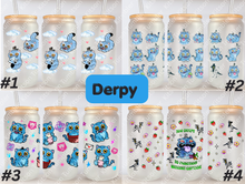 Load image into Gallery viewer, KPDH Derpy Tiger 16oz Frosted Glass Cup/ Stainless Steel Can
