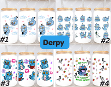 Load image into Gallery viewer, KPDH Derpy Tiger 16oz Frosted Glass Cup/ Stainless Steel Can
