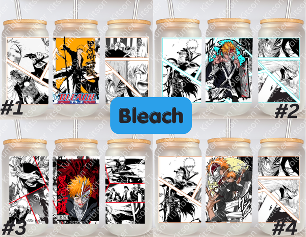 Soul Reaper Shinigami Anime Manga Panel 16oz Frosted Glass Cup / Stainless Steel Can