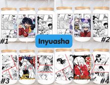 Load image into Gallery viewer, Inyu Dog Demon Boy Anime Manga Panel 16oz Frosted Glass Cup/ Stainless Steel Can
