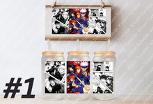 Load image into Gallery viewer, Curse Sorcerers 1 Anime Manga Panel 16oz Frosted Glass Cup / Stainless Steel

