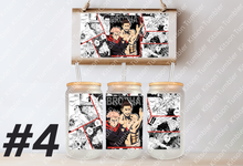 Load image into Gallery viewer, Curse Sorcerers 1 Anime Manga Panel 16oz Frosted Glass Cup / Stainless Steel
