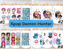 Load image into Gallery viewer, KPDH Demon Fighter 16oz Frosted Glass Cup/ Stainless Steel Can
