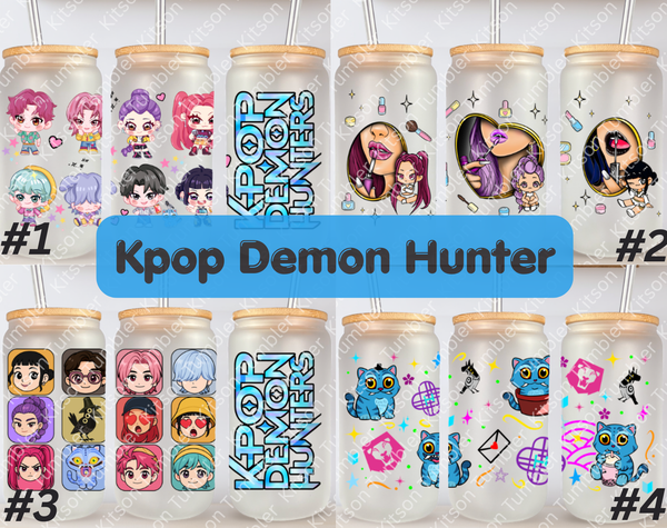 KPDH Demon Fighter 16oz Frosted Glass Cup/ Stainless Steel Can