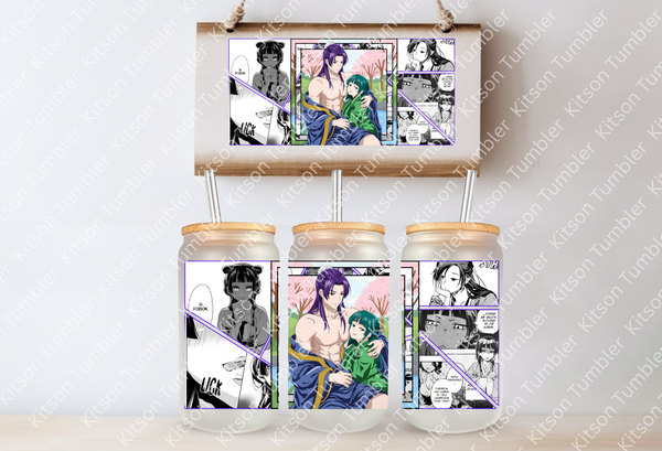 Apothecary Shirtless Anime Manga Panel 16oz Frosted Glass Cup / Stainless Steel Can