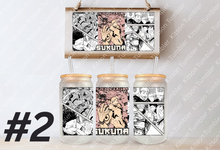 Load image into Gallery viewer, Curse Sorcerers 1 Anime Manga Panel 16oz Frosted Glass Cup / Stainless Steel
