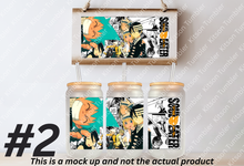 Load image into Gallery viewer, Soul Meister Scythe Anime Manga Panel 16oz Frosted Glass Cup/ Stainless Steel Can
